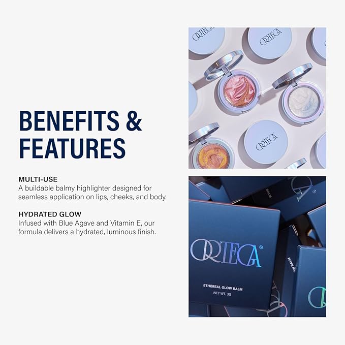 ORTEGA Beauty Glow Balm Face By Etienne Ortega - Makeup Cream Blush for Cheeks, Lips and Body – Infused with Blue Agave and Vitamin Natural Makeup Skin Care - Hydrated, Lightweight & Blendable-Velvo Beauty