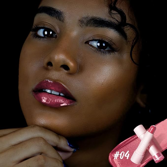 Tinted Lip Balm Chapstick with Color, Natural Semi - Gloss Finish, Hydrating/Coloring 2 in 1 Moisturizer Lip Stick for Girls & Women #04 Hot-Pink-Velvo Beauty