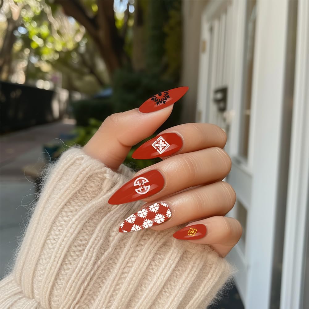 3Pcs Chinese Style Nail Stamping Plate Set Lucky Words Lanterns Bamboo Steel Nail Stamp Templates Clear Silicone Nails Stamping with Stamper Scraper for Manicure Printing-Velvo Beauty