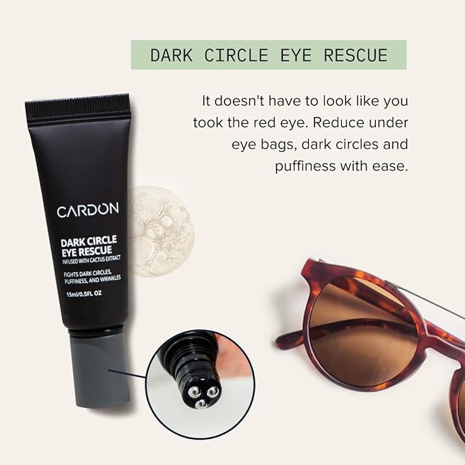 Cardon Jet Set Travel Sized Mens Skin Care Kit, Cactus Based Korean Skin Care Men, Includes SPF Sunscreen Moisturizer, Dark Circle Eye Rescue Cream, Clay Cleanser, 3-in-1 Hydro Gel, Lip Balm- Gift Set-Velvo Beauty