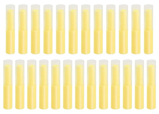0.14oz Empty Flavored Lip Balm Container Tubes Plastic Homemade Moisturizing Lip Stick with Caps Bulk Fit for Women Adult DIY Making Supplies, 25 Count (Yellow)-Velvo Beauty