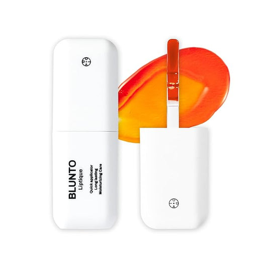Liptique Korean Lip Stain Peel Off - 24 Hour Long Lasting Lip Tattoo, Waterproof & Transfer Proof, Nourishing & Hydrating Lip Tint for Women, Instant Plumping Lip Tints Peel Off (003 BLUNTO)-Velvo Beauty