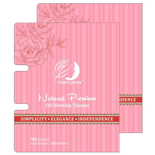 Natural Facial Oil Absorbing Tissues - Face Oil Blotting Paper Sheets (Rose - 2 Pack)-Velvo Beauty