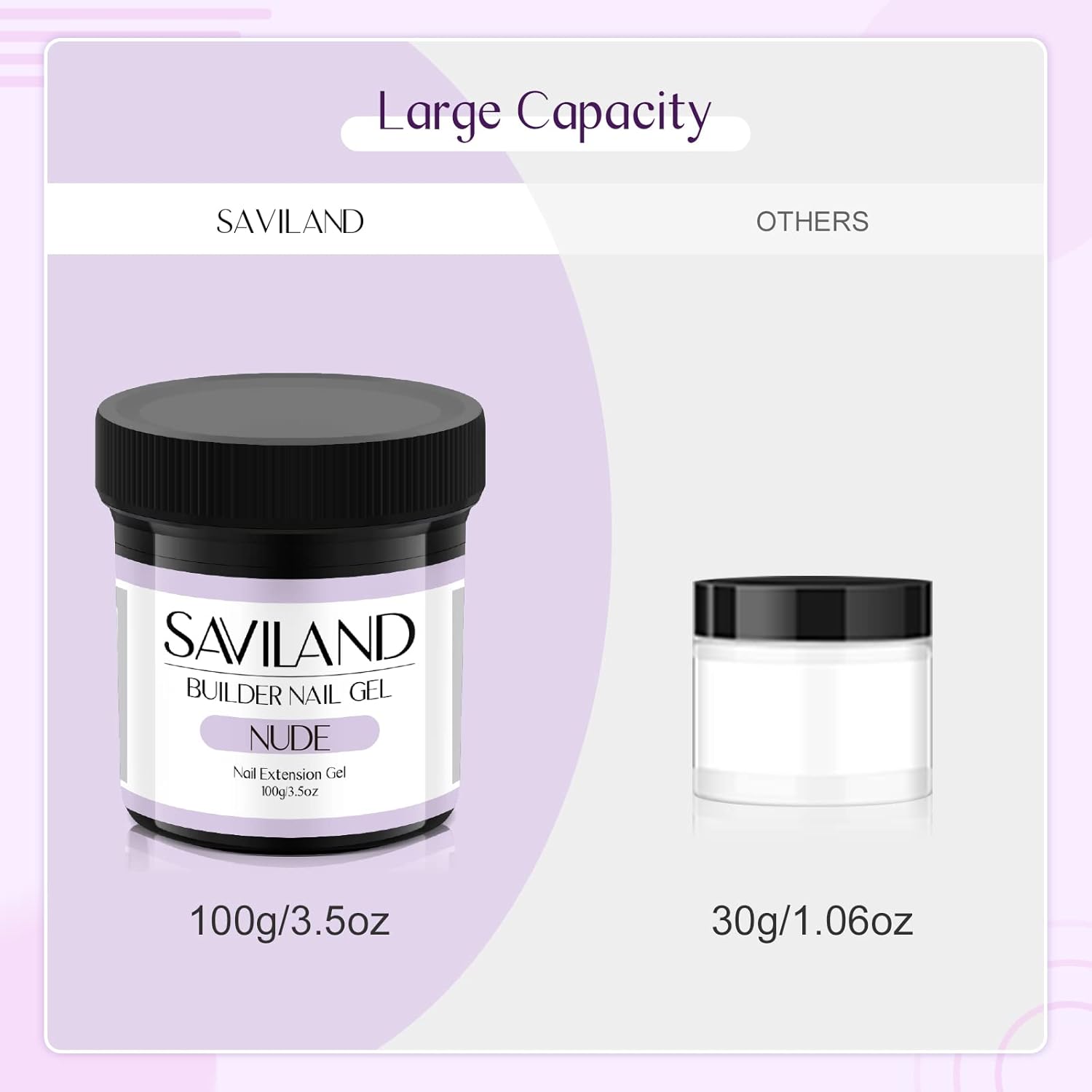 SAVILAND 100 g Builder Nail Gel U V - 3.5 oz Nude Color Hard Gel for Nails High-Capacity for Nail Extension Enhancement Strengthen U V Gel LED Repair Carving DIY Nail Art Manicure Set-Velvo Beauty