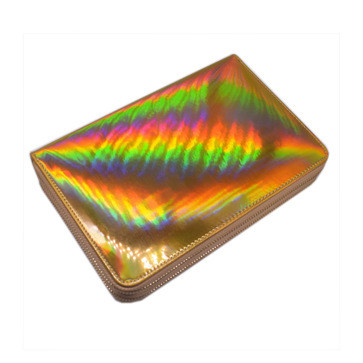 Mezerdoo 216 Slots Stamping Plate Holder Case Rainbow Laser Design Round Square Rectangular Nail Art Stamp Template Organizer 1pcs Empty Nail Art Plate Case Bag (gold - 216 Slots)-Velvo Beauty