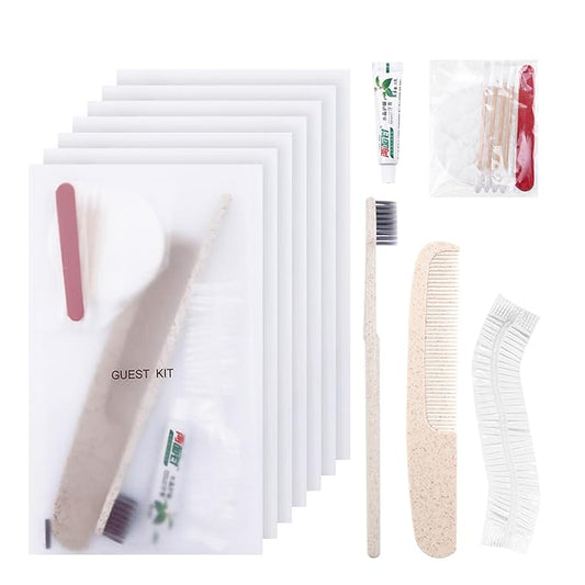 Hygiene Kit, Hygiene Kit Bulk, Travel Hygiene Kit with Toothbrush, Toothpaste, Care Package, Comb, Shower Cap, Individually Packed, Suitable for Hotel, Home, Camping, Travel (20-Pack)-Velvo Beauty