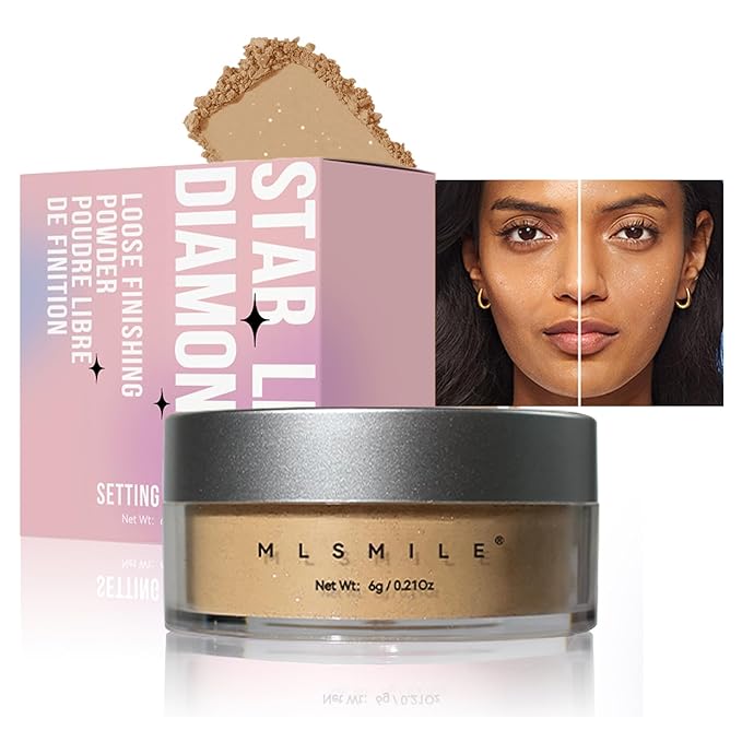 AKARY Dark Complexion Translucent Setting Powder, Shimmer Finishing Powder Oil Control for Long Lasting Makeup, Lightweight Loose Powder Waterproof, Blurring Powder for Medium To Tan Tones, 03-Velvo Beauty