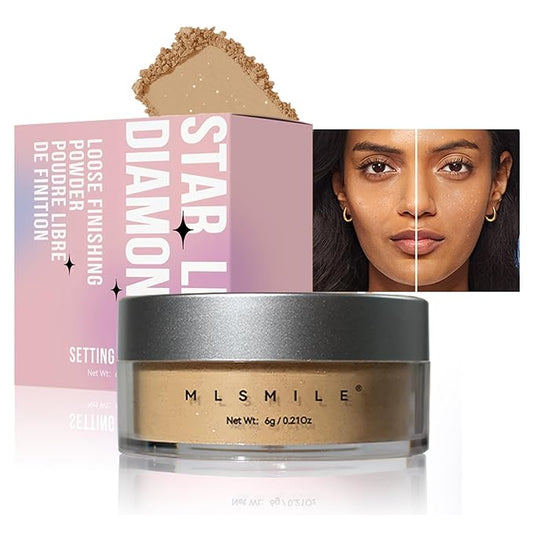 AKARY Dark Complexion Translucent Setting Powder, Shimmer Finishing Powder Oil Control for Long Lasting Makeup, Lightweight Loose Powder Waterproof, Blurring Powder for Medium To Tan Tones, 03-Velvo Beauty