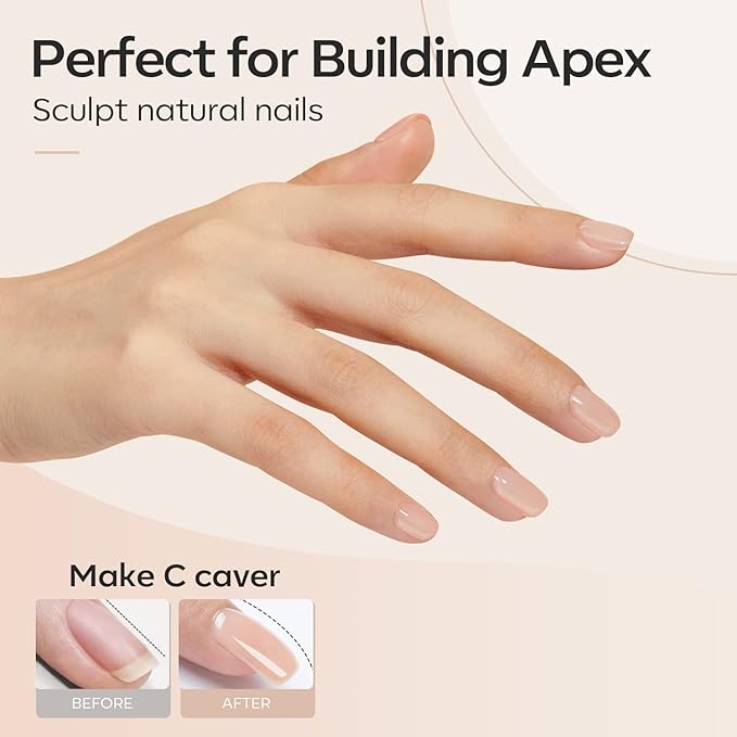 modelones 8-in-One Builder Nail Gel, Neutral Nude Builder for Thickening, LED Lamp Cured Hard Strengthener Extension Color Base Rhinestone Glue Gel Polish in a Bottle for DIY Home Salon-Velvo Beauty