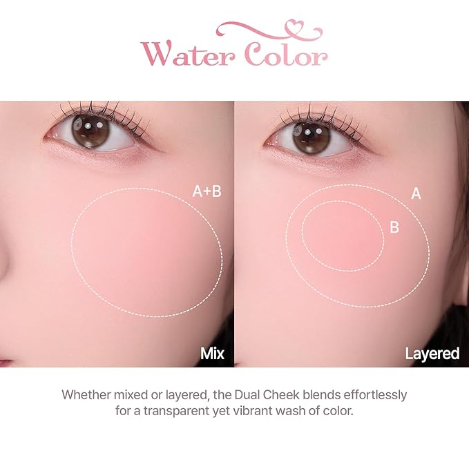 2aN Dual Color Face Blusher, Buildable & Blendable Cheek Color, Natural & Vibrant Finish, Long-Lasting Powder Blush, Blends Easily with Natural Skin Tones, Korean Beauty (05 Mood In Cheek)-Velvo Beauty