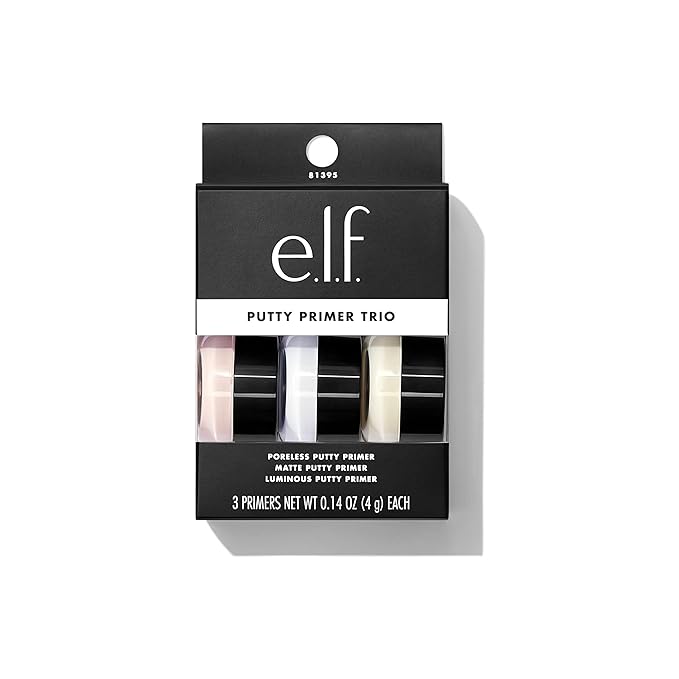 e.l.f. Cosmetics Putty Primer Trio, Includes Poreless Putty, Matte Putty & Luminous Putty, Travel Size, 0.14 Oz (4g) Each, 0.14 ounces, Count 3 ( Pack of 1)-Velvo Beauty