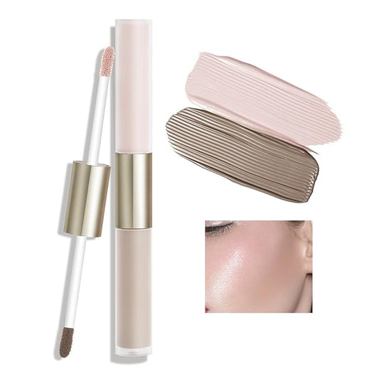 Boobeen Liquid Highlighter Contour Makeup, Face Highlighter Bronzer Stick, Silky Smooth Cream Face Illuminator Makeup Pen for Face & Body, Create a Natural Matte Finish, Lightweight, Long Lasting-Velvo Beauty