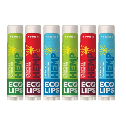 Eco Lips Organic Hemp Lip Balm with Beeswax, Coconut Oil, Vitamin E. Best Lip Balm to Soothe & Moisturize Dry, Chapped Lips (Variety, 6-Pack)-Velvo Beauty