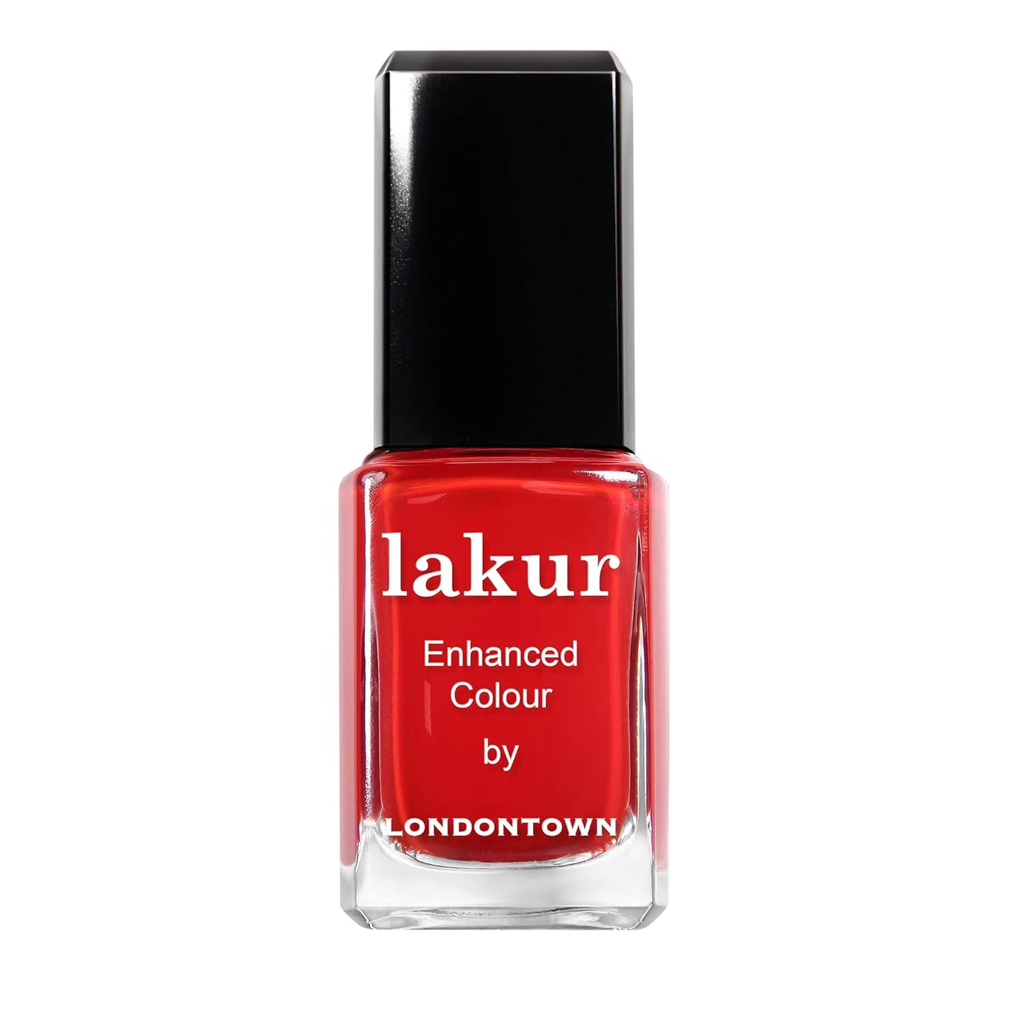 LONDONTOWN lakur Nail Polish - Chip-Resistant, Non-Toxic, Conditions & Hydrates Nails Glossy Vibrant Red, Londoner Love, .40 fl oz-Velvo Beauty
