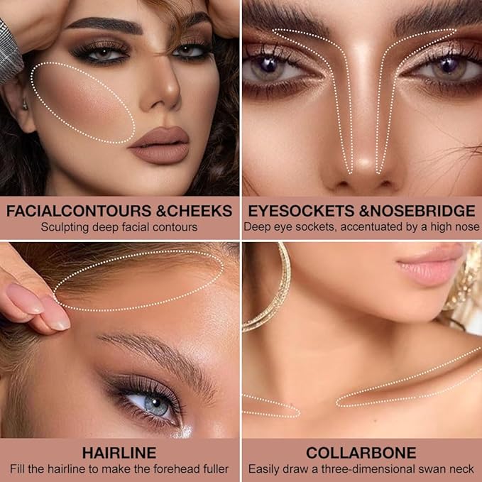 Natural Matte Light Brown Cream Contour Palette – Lightweight, Blendable Monochrome Powder, Base for All Skin Tones, Face Makeup for Women & Men, Vegan & Cruelty-Free, Paleta de Contorno en Crema Mate-Velvo Beauty