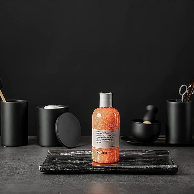 Anthony Facial Scrub – Men’s Exfoliating Face Wash with Vitamin C, Aloe, Chamomile and Algae for Deep Cleansing and Detoxifying 8 Fl Oz-Velvo Beauty