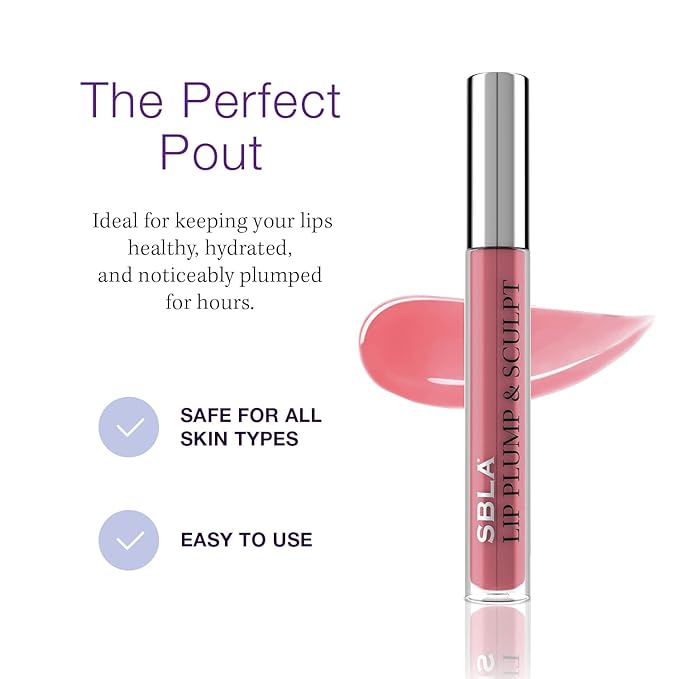 SBLA Beauty - Double The Plump - Lip Plump & Sculpt 11 Fl Oz / 325ml - Lip Plumper - Fuller & Firmer Lips, With Hyaluronic Acids & Peptides - Instantly Plumps, Enhances Hydrates, Reduces Fine Lines-Velvo Beauty