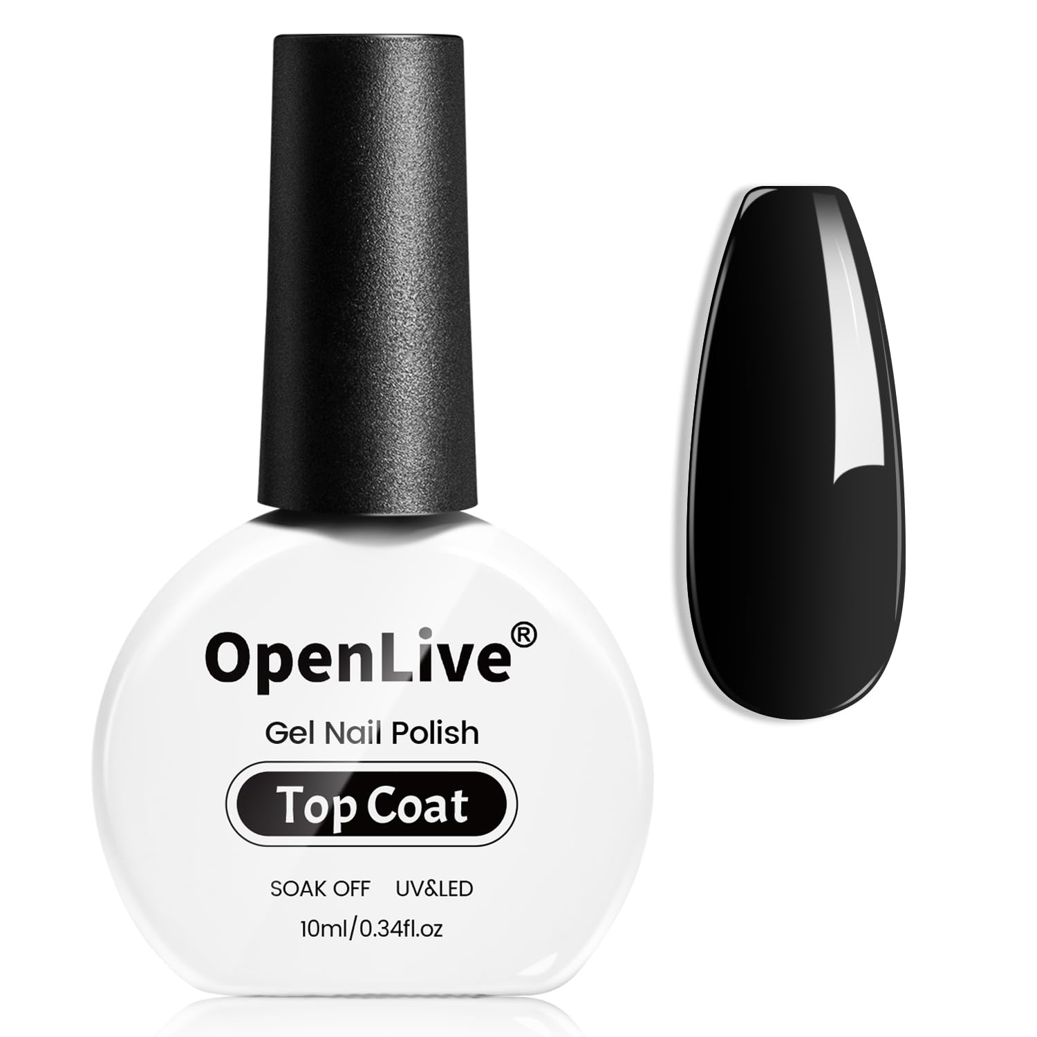 No Wipe Gel Top Coat - 10ml Clear Glossy High Shine Long Lasting Top Coat Gel Nail Polish Nail Manicure Soak Off Nail need U V Lamp-Velvo Beauty