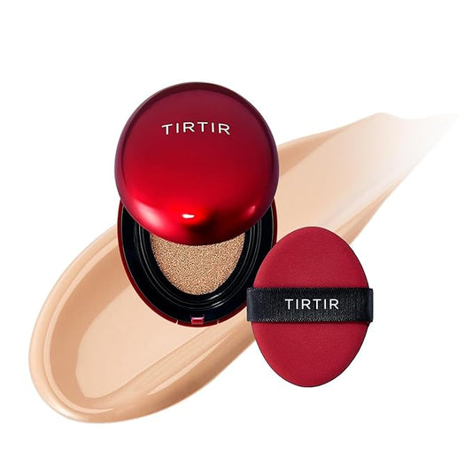 [*Mini Size*] TIRTIR Mask Fit Red Cushion Foundation | Full coverage, Weightless, Skin fit, Satin Glow Finish, Korean Makeup BB Foundation, beauty, Tattoo cover up, Buildable (#24N Latte, 0.15 Fl Oz)-Velvo Beauty