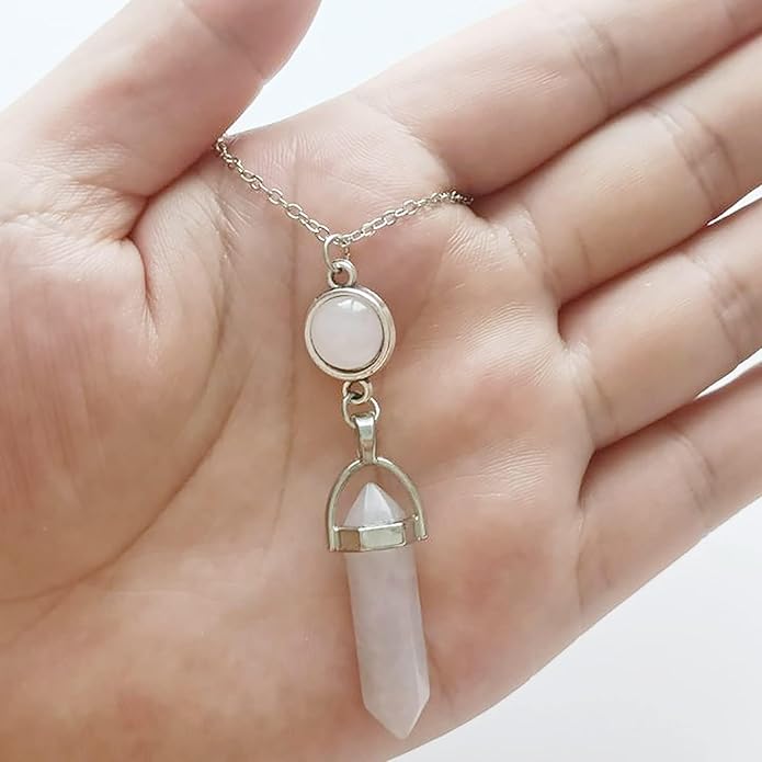 Turquoise Crystal Necklace for Women Hexagonal Healing Gemstone Spiritual Energy Pendant Necklace Jewelry for Women-Velvo Beauty