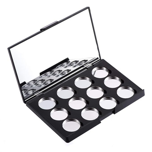 Empty Magnetic Eyeshadow Makeup Palette with Mirror and 12Pcs 26mm Round Metal Pans-Velvo Beauty