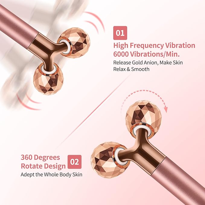 2-in-1 Face Massager Roller Electric Face Roller, 3D Roller and Crescent-Shape Face Massager Kit for Face Skin Care Tools-Velvo Beauty