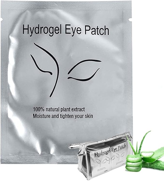 100 Pairs Eyelash Extension Gel Patches Kit, Lash Extension Lint Free Under Hydrogel Eye Mask Pads Beauty Tool with Transparent Cosmetic Bag-Velvo Beauty