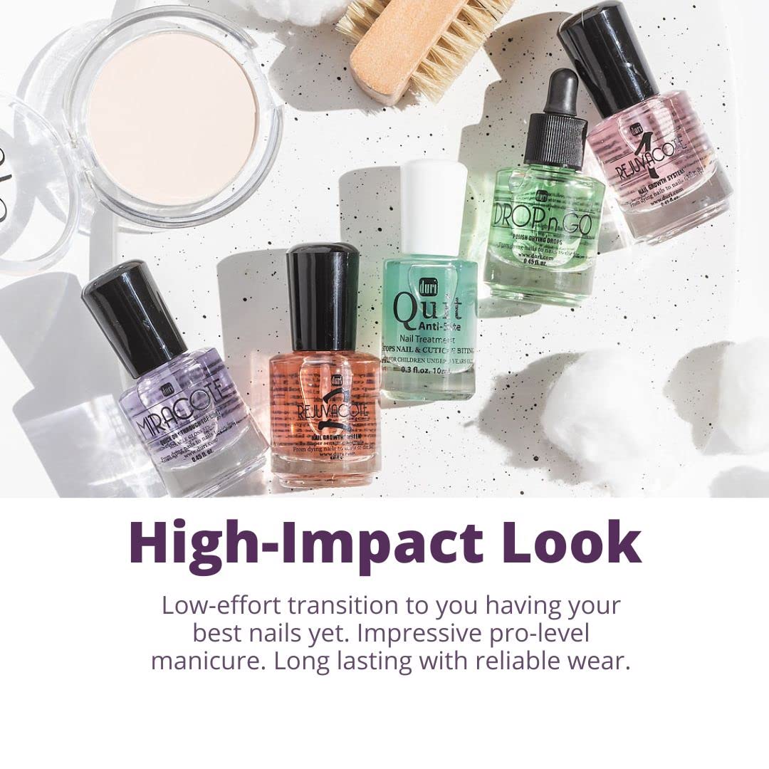 duri Rejuvacote 1 Original Maximum Strength Nail Growth System Base, Top Coat and Miracote Quick Dry Top Coat Combo-Velvo Beauty