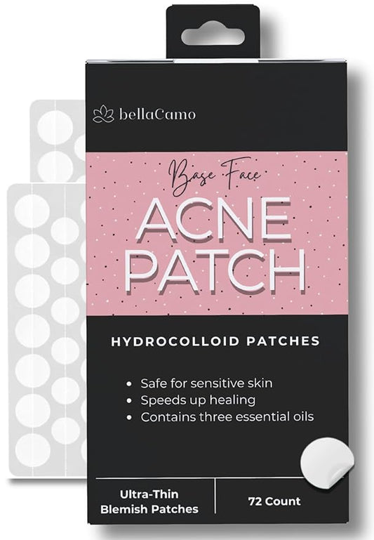 Acne Patch Ultra Thin Invisible Spot Cover- Fast Acting Hydrocolloid Pimple Patch with Salicylic Acid, Centella Asiatica & Tea Tree Oil- 72 Ct. Effective Treatment Absorbs Zits and Blemishes-Velvo Beauty