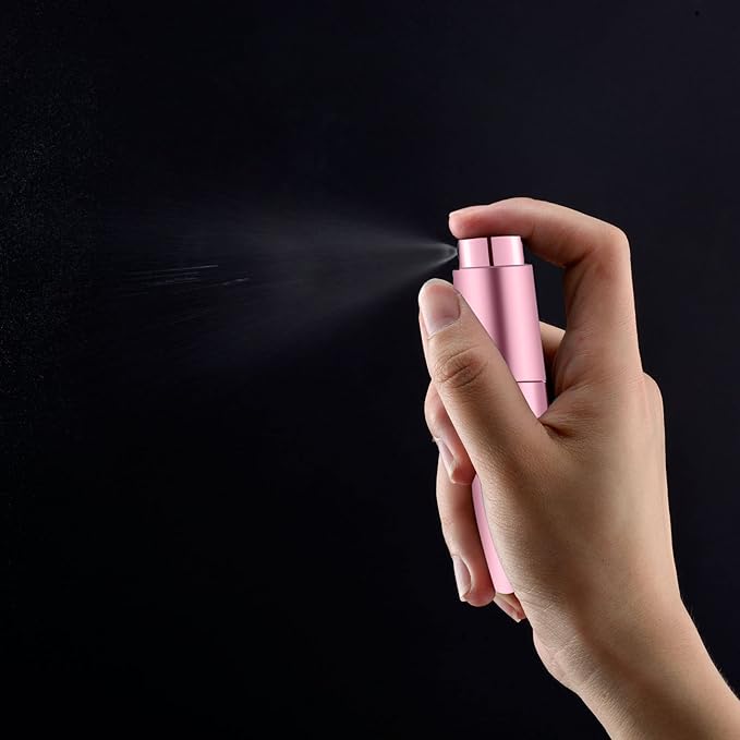 2 PCS/8ml Portable Mini Perfume Atomizer bottles, Empty Refillable Spray Bottle with 3 Types of Refill Tools, Pocket Travel Perfume Sample Bottles(Pink)-Velvo Beauty