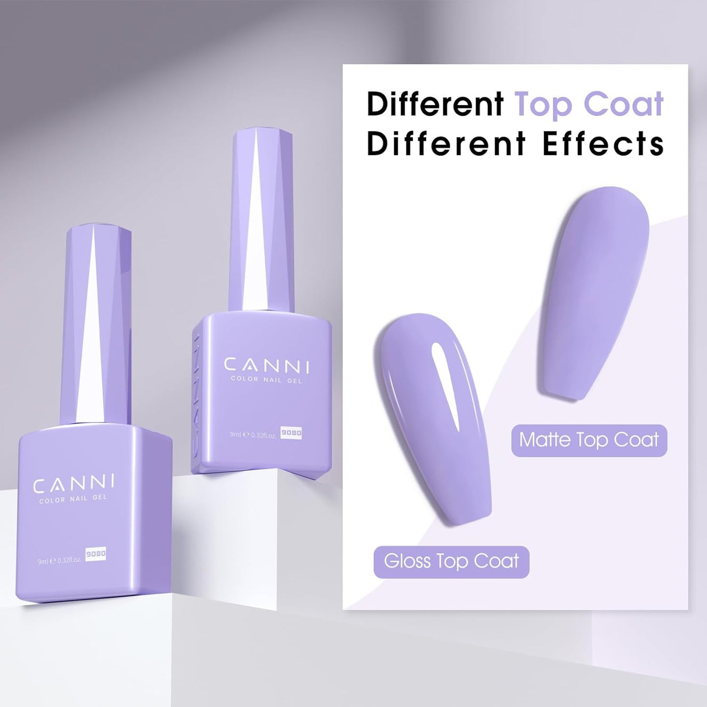 CANNI Purple Gel Polish, 1Pcs Gel Polish Purple Color Pale Violet Nail Polish Gel High Gloss Soak Off U V Gel Nail French Nail Manicure Salon DIY-Velvo Beauty