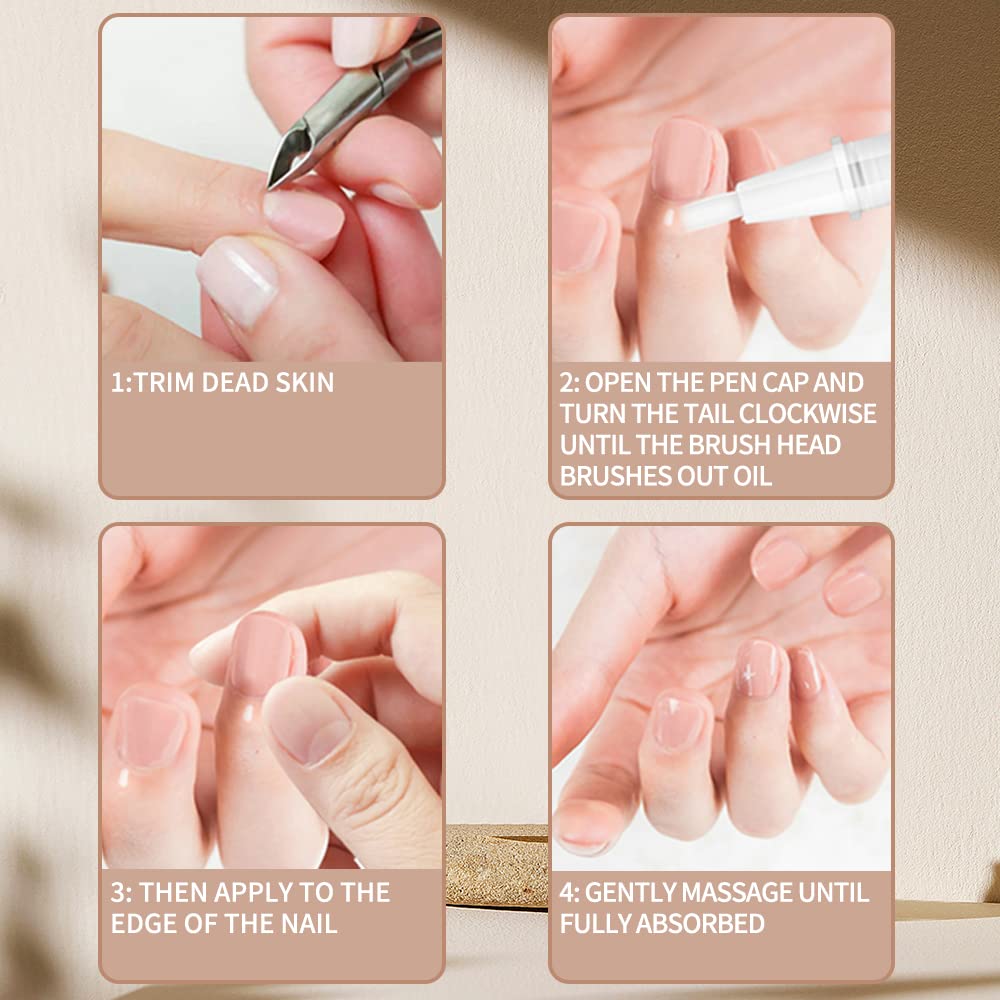 4pcs Cuticle Oil Cuticle Pen Cuticle Pen Nail Nutrition Oil Repair Nail Care Essential Oil Moist Cuticle Oil Pen for Nails cuticle oil-Velvo Beauty