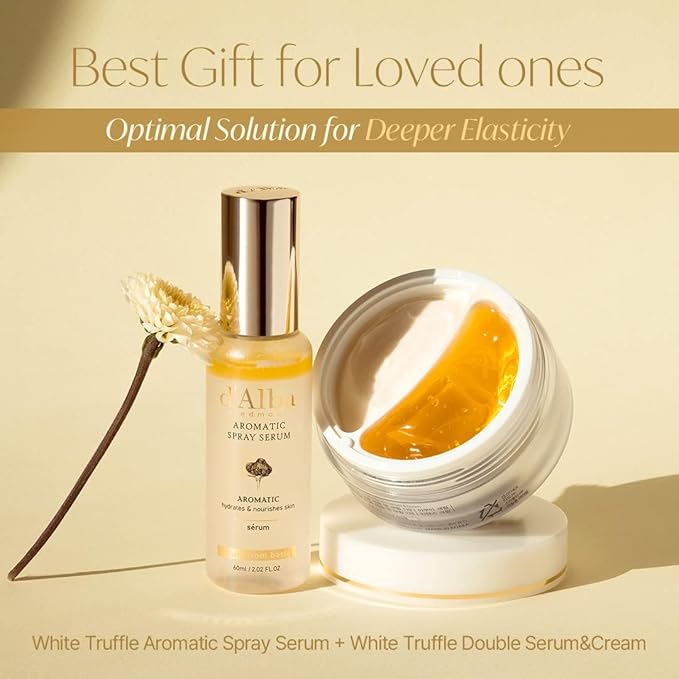 d'Alba Italian White Truffle Vegan Gift for HER, First Aromatic Spray Serum & Double Serum & Cream, Facial Skincare Gift Set-Velvo Beauty
