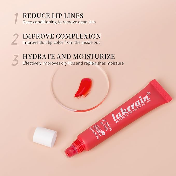 Moisturizing Lip Balm Butter for Dry Cracked Lips,Day/Night Hydrating Lip Mask, Ultra-Nourishing Lip Care Moisturizer for Soft, Smooth and Supple Lips (Pink Sugar)-Velvo Beauty