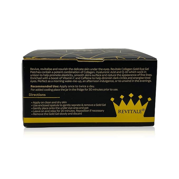 Gold under EYE Collagen Gel Mask, Nourishes, Firms & Hydrates, Puffy Eyes & Dark Circles, Hyaluronic Acid (30 Pairs - Jar)-Velvo Beauty