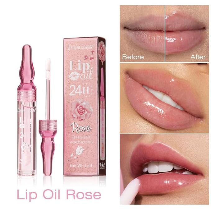 Rose Lip Oil Moisturizing Nourishing Repair Lips Reduce Fine Lines Relieve Dryness Long-Lasting Daily Use Lip Care-Velvo Beauty