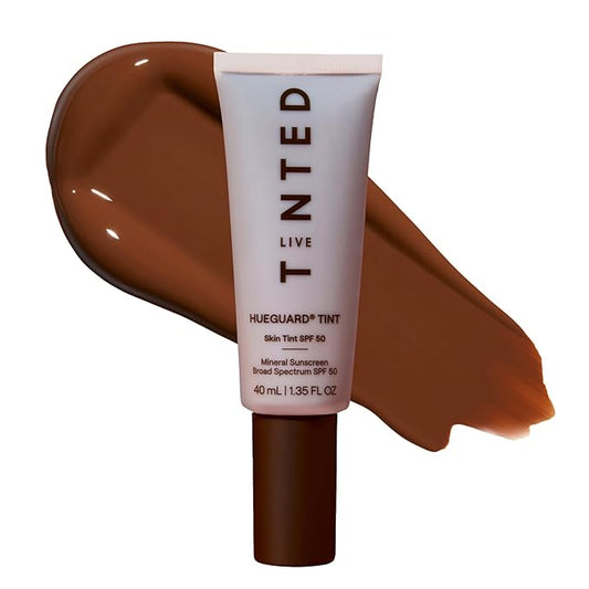 Live Tinted Hueguard Skin Tint SPF 50 - Tinted Mineral Sunscreen with Light-Medium Buildable Coverage With a Hydrating and Radiant Finish - Water and Sweat Resistant, 1.35 fl oz - Shade 02-Velvo Beauty