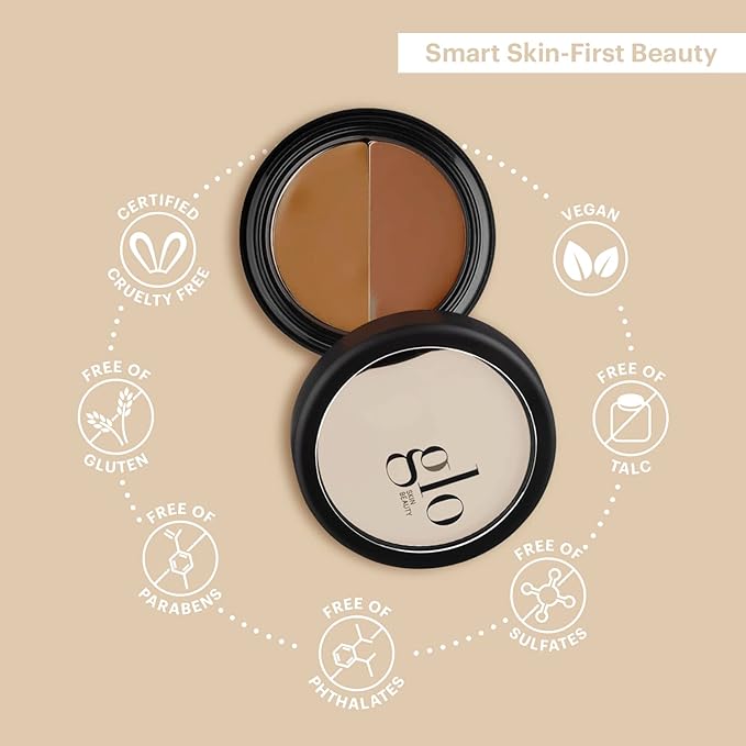 Glo Skin Beauty Under Eye Concealer Makeup with Duo Shades for Custom Blending - Corrects & Conceals Dark Circles & Redness - Buildable Longwearing Coverage (Tawny)-Velvo Beauty