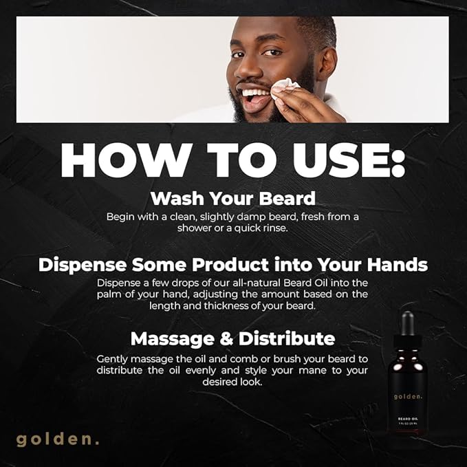 Golden Grooming Co. Beard Oil for Men - Nourishing & Organic Beard Moisturizer - Organic Oil for Beard Growth - All-Natural Formula with Vitamin E - Smooth and Soft Beard - 1 fl oz-Velvo Beauty
