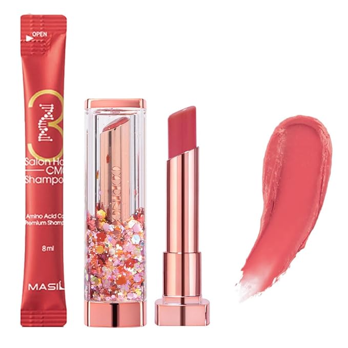 Sparkle Cute Lip Balm, Rose Red, Glittery, Moisturizing, Crayon-Velvo Beauty