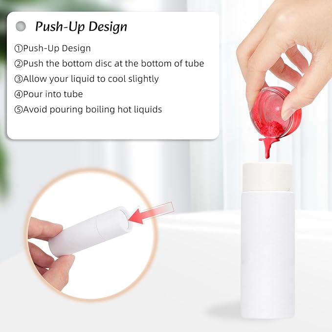 NICENEEDED 15 Pcs Kraft Paper Lipstick Tube, 0.4 Oz Paperboard Lip Balm Tubes, Cardboard Empty Deodorant Container Solid Perfume Tube Cosmetic Box for DIY Chapstick Deodorant Crayon-Velvo Beauty