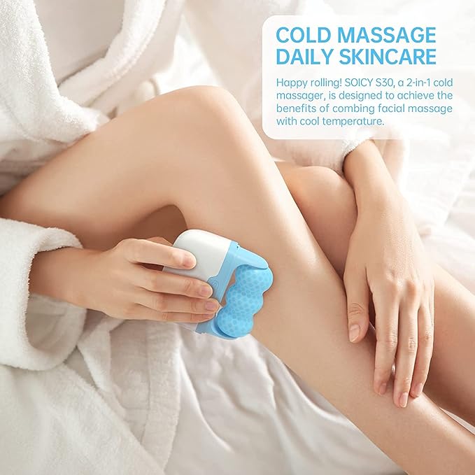 OPENDGO Ice Roller for Face Eyes Body,Cold Facial Ice Roller Massager for Eye Puffiness, Migraine, Pain Relief, Minor Injury, Facial Skin Care Products,2 in 1 Ice Face Roller Cold Therapy Tools-Velvo Beauty