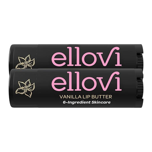 Natural Lip Butter Lip Balm - Vanilla - Pure Enough to Eat - Made With Just 6 Vegan Ingredients - 100% Natural & Organic Moisturizing Lip Care for All Day Hydration (2-Pack)-Velvo Beauty