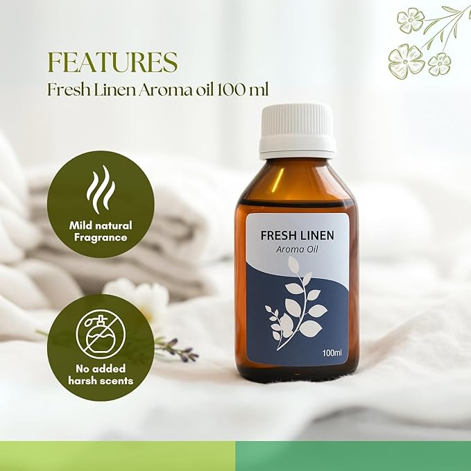 Roots & Above Fresh Linen Aroma Oil 3.38 oz/100ml Perfect for Diffusers, Soap Making, Candles, Lotion, Home Scents, Perfume & Fragrance Oils-Velvo Beauty