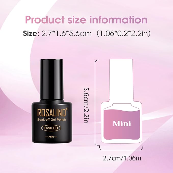 ROSALIND Pink Purple Gel Nail Polish Set, 8 Colors Pink Glitter Gray Gel Polish, Gentle Pink Elegant Purple Classic Gel Polish Collection Nail Art Gift DIY at Home-Velvo Beauty