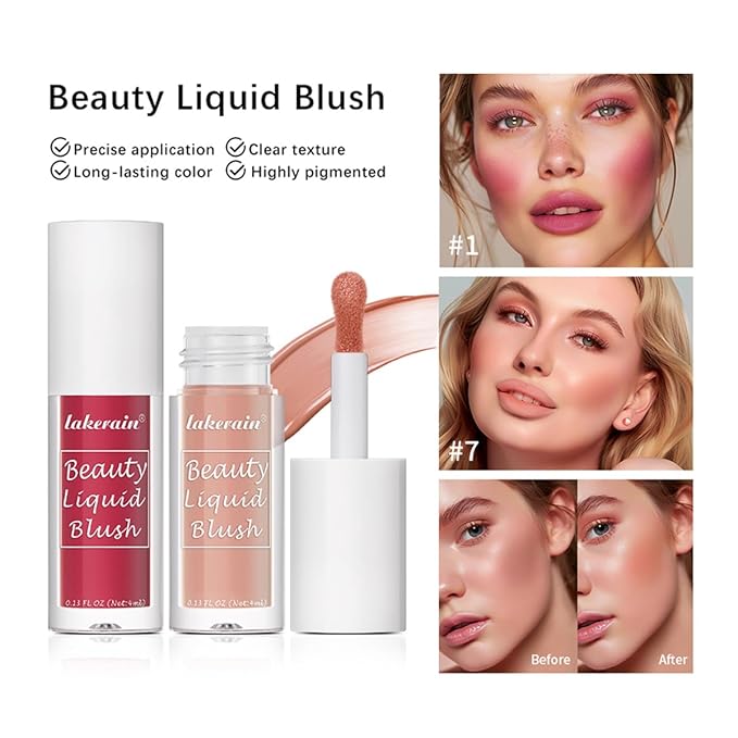 Liquid Blush for Cheeks Makeup Face Blush, Weightless Cream Formula, Smudge Proof Long-Wearing Pigmented Blush, Natural Look Makeup Face Blushes, Shimmer Finish, Dainty - 06# Vibrant orange-Velvo Beauty