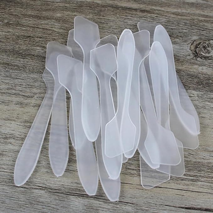 Healifty 50pcs Makeup Spatula Tool Scoop Beauty Tools Makeup Spoons Transparent Spatula Facial Cream Spatula Cosmetic Spatula Smooth Waxing Spatulas makeup tools Household items Disposable-Velvo Beauty