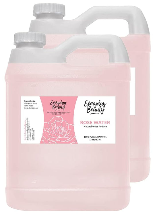 Rose Water Facial Toner Bulk - 64oz Alcohol-Free Vegan All Natural Refreshing Spray Mist for Face and Hair - Uplifts, Calming & Soothing for All Skin Types-Velvo Beauty