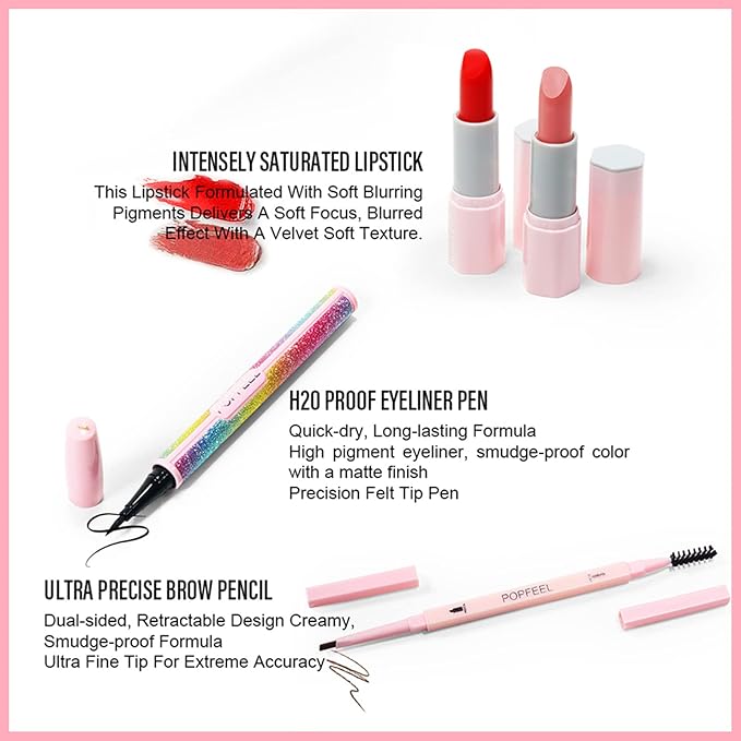 All in One Kit Makeup Kit - Civlann Professional Makeup Kit for Women Full Kit with Eyeshadow Palette, Lip Gloss, Blush, Foundation, Concealer - Essential Starter Comestic Set for Teenage Girls #2-Velvo Beauty