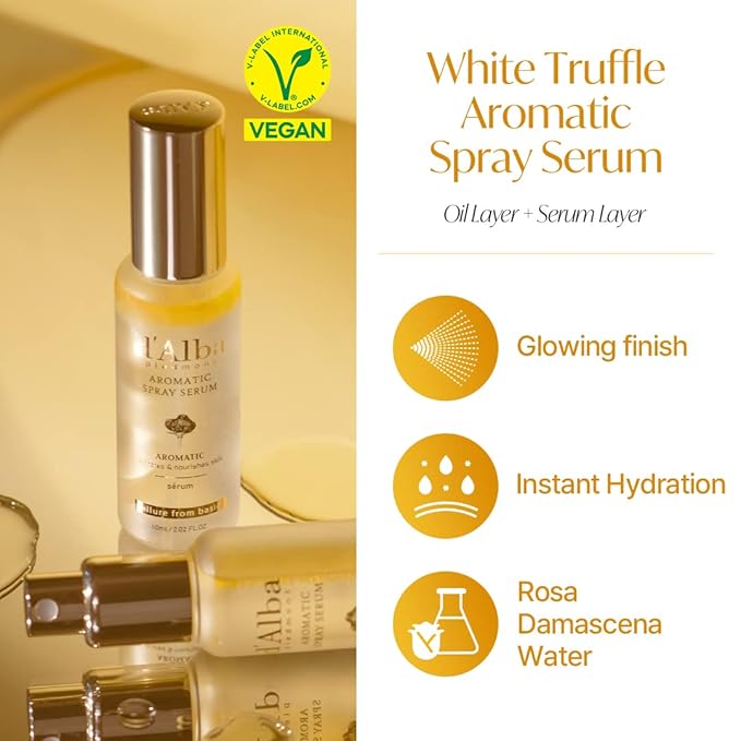 d'Alba White Truffle Vegan Holiday Gift Set, First Aromatic Spray Serum & All In One Multi Balm, Suitable for All Skin Types, Korean Skin Care-Velvo Beauty